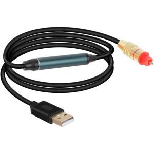meimie-Adaptateur Audio Usb Vers Optique ,Convertisseur Numérique Spdif Audio Usb A Vers Fibre,Adapté Pour Ordinateur,Boîtier Fibre Optique De Connexion Pour Ordinateur Portable(2M / 6,5 Pieds) - Neuf