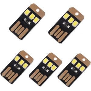 Lot De 5 Mini Lampes Led Usb Pour Ordinateur Portable Et Lampe De Camping Version Pcb Idéal Pour Les Urgences Randonnée Et Activités De Plein Air Porte-Clés Lampe Pour - Neuf