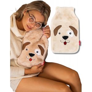 Hot Water Bottle Gift for Baby Soft Toy Anti-Colic Child Hot Water Bottle Dog - Neuf