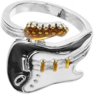 Kahfl-Bague De Guitare Musique Rock Guitare Bande Ouverte Bague Punk Gothique D&eacute;claration R&eacute;glable Extensible Majeur Bande Hip Hop Biker Bijoux - Neuf
