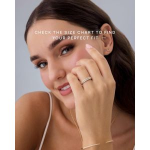 Kalanka-14k Gold Plated Sterling Silver Cz Simulated Diamond Stackable Ring Eternity Bands For Women - Neuf