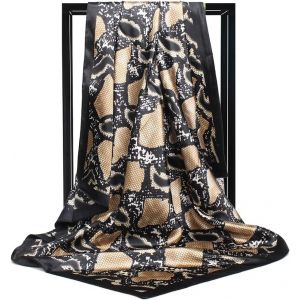 Ershi-Foulard Carré Echarpes Et Foulards Femme Châles Écharpes Square Motif D'impression Satin De Soie Bandanas[700] - Neuf