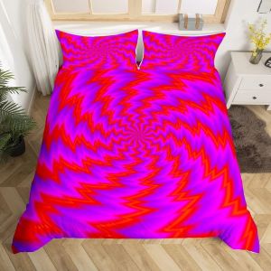 Housse De Couette Géométrique Double Taille Illusion D'optique Ensemble De Literie Pour Enfants Garçons Adolescents Hommes Housse De Couette Cercle Géométrique Moderne - Neuf