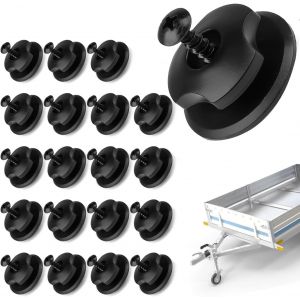 ChenQuanSarl-Lot De 20 Boutons De Bâche De Remorque, Avec 20 Vis Et 20 Adhésifs Sans Trace, Fermeture Rotative Pour ?illets Ronds, Bâche, Crochet De Bâche De Remorque, Idéal Pour Les Filets De Remorq - Neuf