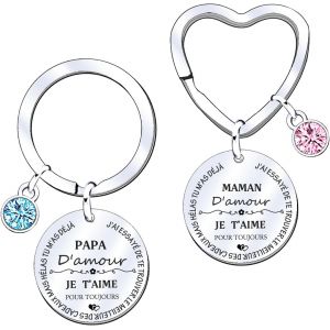 KAL-Porte-Cl&eacute;s Parrain Et Marraine Cadeau Parrain Marraine Porte Cl&eacute; Annonce Parrain Marraine Cadeaux, Porte Clef Porte-Cl&eacute;s Comme Cadeau Bapt&ecirc;me Pour Parrain Marraine Demande Argent&eacute; L - Neuf