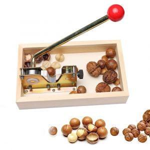 Casse-Noix Pour Noix De Macadamia, Noix, Noix De P&eacute;can Et Ch&acirc;taignes - Casse-Noix R&eacute;glable Avec Coffret De Rangement En Bois - Neuf