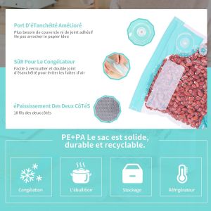 Sjzg-20 Sacs De Rangement Pour Scellant Sous Vide, 30&times;34cm Sacs R&eacute;utilisables Pour Scellant Alimentaire Sous Vide, Id&eacute;al Pour La Conservation Des Aliments En Camping Vacuum Fresh Bag - Neuf