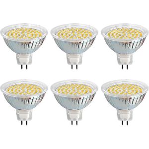 6pcs Gu5.3 Ampoule Led 12v 3w Blanc Chaud 3000k,50mm,Gu5.3 Equivalent 30w,500lm,Ac/Dc 12v Mr16 Gu5.3 Led[Classe Énergétique A+] - Neuf