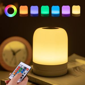 Veilleuse B&eacute;b&eacute;,Petite Lampe De Chevet Usb Rechargeable,13 Couleurs Rgb Changement Led Veilleuse &Agrave; Intensit&eacute; Variable,Toucher Veilleuse Enfant, Portable Lampe De Nuit Sans Fil Pour La Chambre Enfant - Neuf