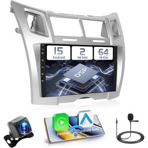 2+64Gb Android 15 Autoradio Pour Toyota Yaris/Vizi 2005-2011 Radio Carplay Android Auto, Ips Écran Tactile 9 Pouces Poste Radio Voiture Avec Caméra De Recul, Bluetooth Stéréo, Gps, Wifi, Dsp[Z1155] - Neuf