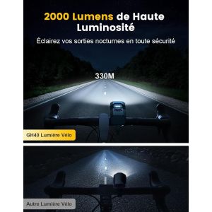 Subzonal-Lumière Vélo Avant Et Arrière, 4+7 Modes & Écran Led De Puissance 2000lm Eclairage Velo Super Lumineux, Lampe Velo Rechargeable 3000mah & Étanche Ip65, Feu Arriere Phare Velo Pour Cycliste - Neuf