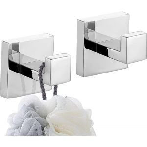 ERYI-Crochets De Peignoirs Crochet Mural De Salle De Bain Garage Acier Inoxydable Crochet De Serviette/Robe 2 Pack, Poli Brillant, Crochet Serviette Murale Inoxydable - Neuf
