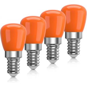Kal-E14 Led Ampoules Orange, 2w E14 Petite Edison Spirale Ampoules De Nuit, 220v Ses E14 Orange Led Ampoules, Halloween/Noël/Sel Lumières, Non Dimmable, Paquet De 4 - Neuf