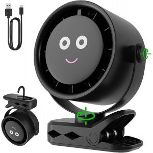 KALANKA-Ventilateur Portable - 4000mAh Mini Ventilateur de Table Silencieux avec Clip|Crochet,USB Rechargeable,5 Vitesses,Rotation 360°,Affichage LED,Petit Fan à Pince pour Maison Bureau Poussette Ca - Neuf