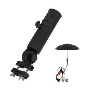 Porte-Parapluie Universel Pour Chariot De Golf &iquest; Durable, Facile &Agrave; Installer, Mains Libres, Design Compact &iquest; Noir - Neuf