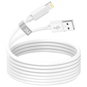 Meimie-Câble Iphone 3m[Certifié Apple Mfi],Câble Chargeur Iphone 3m Long Câble Lightning Cable Iphone Usb Cordon Iphone Charge Rapide Fil Chargeur Pour Iphone 14/13/12/11/Pro Max/X/Xs/Xr/8/7/6 Plus/Se/Ipad - Neuf