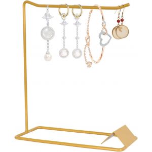 Mevronisshop-Pr&eacute;sentoir &Agrave; Bijoux, Porte-Bijoux M&eacute;tal, Pr&eacute;sentoir De Collier, Boucle D'oreille Pr&eacute;sentoir, Organisateur De Bijoux, Suspendu Pr&eacute;sentoir &Agrave; Bijoux Pour Bracelets Bagues Collier Montre (Or - Neuf