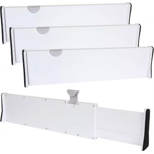 Lot De 4 S&eacute;parateurs De Tiroir R&eacute;glables De 10,2 Cm De Haut,38,1 &Agrave; 53,3 Cm,S&eacute;parateurs De Tiroir Extensibles Avec Bords En Mousse Pour Rangement De Tiroirs De Cuisine,Chambre &Agrave; Coucher - Neuf
