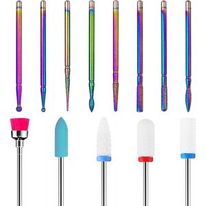 Nsiecd-Lot De 13 Embout Ponceuse Ongles Professionnel, Forets En C&eacute;ramique, Embouts C&eacute;ramiques Convient &Agrave; La Plupart Des Ponceuses Pour Ongles 3/32 Pouces - Pour Manucure Et P&eacute;dicure, Salon - Neuf