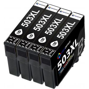 503XL Cartouches d'encre compatibles pour Epson 503 XL pour Expression Home XP-5200 XP-5205 Workforce WF-2960DWF WF-2965DWF(4 Noir) - Neuf