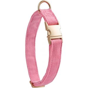 Eryi-Collier Pour Chien Ultra Doux En Velours Côtelé Naturel Fabriqué Pour Les Chiens De Taille Moyenne À Peau Sensible, Rose - Neuf