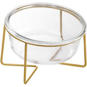 Kalanka-Gamelles Surélevées Inclinées En Verre Pour Chat - Gamelle Surélevée Anti-Vomissements - Gamelles Pour Chat Avec Support En Métal - Gamelle Surélevée Pour Nourriture Et Eau - Gamelle Pour Ani - Neuf