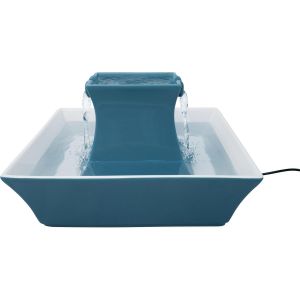 Chenquansarl-Fontaine À Eau En Céramique Pour Chats Et Chiens Avec Filtres Inclus, Distributeur Eau Silencieux Drinkwell Pagoda Pour Animaux 2 L, 2 Becs Verseur, Facile À Nettoyer, Bleu - Neuf
