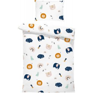 Tzf-Housse De Couette Enfant 100x135 Cm - Coton Linge De Lit Pour Enfants Parure Avec Housses De Couette 100 X 135 Cm Et Taie D`Oreiller 40 X 60 Cm Pour Bébé Lits Oeko-Tex - Neuf