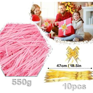 Kalanka-550g Papier Déchiqueté Papier Remplissage Cadeau Rose Papier Dechicter Emballage Frisure De Papier Raffia Remplissage Papier Pour Diy Décorer Cadeaux Remplissage Boite Cadeau - Neuf