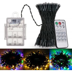 Trahoo-Poraschine Guirlande Lumineuse 15 M 150 Led - Petite Avec Minuterie - 9 Modes - Fonctionnement &Agrave; Piles - &Eacute;tanche - Pour No&euml;l, Chambre, F&ecirc;te, Mariage, Jardin, Halloween - Blanc Chaud (1) - Neuf