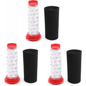 Kit de Filtre en Mousse et Filtre Microsan pour les Aspirateurs sans Fil Bosch Athlet et Zoo¿o ProAnimal (3 de Chaque) (Alternative à 00754175,00754176) - Neuf