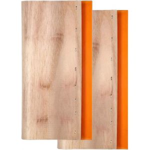 lbgwp60-2 Pièces Grattoir À Encre En Bois Grattoir D'Encre Écran Raclette Pour Sérigraphie Raclette De Sérigraphie Écran Outils De Grattoir Avec Manche En Bois Et Lame En Caoutchouc 7,87 Pouces - Neuf