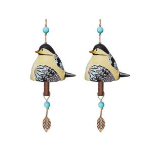 Lot de 2 cloches chantantes pour oiseaux,carillons éoliens,cloches chantantes pour oiseaux,C - Neuf