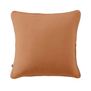 Coussin D&eacute;houssable 45 X 45 Cm Gaia Abricot  Gaze De Coton Avec Passepoil &Eacute;l&eacute;gant - Neuf