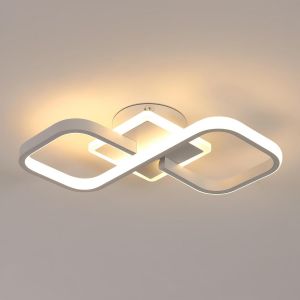 Subzonal-Plafonnier Led Carr&eacute; Moderne, 36w 4050lm 40.5cm Lampe De Plafond Led, Acrylique Luminaire Plafonnier Int&eacute;rieur Blanc Pour Chambre &Agrave; Coucher, Salon, Couloir, Lumi&egrave;re Chaude 3000k - Neuf