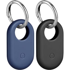 MEVRONISSHOP-2 Pcs Protection en Silicone Antichoc Compatible avec Samsung Galaxy SmartTag 2, Anti-Rayures Portable Silicone Localisateur avec Porte-Cl&eacute;s pour Portefeuille Sac &agrave; Dos Animal de Compagn - Neuf