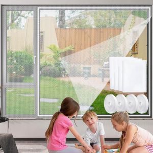 4 pièces Moustiquaire Fenêtre,130x150cm DIY Filet Moustiquaire Auto-Adhésif Découpable Maille Ultra Fine Moustiquaire Filet Moustiquaire Anti-Insectes Mouches sans Perçage Moustiquaire (Blanc-4) - Neuf