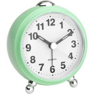 R&eacute;veil analogique, 60.1030.09, Look r&eacute;tro, Mouvement Silencieux, Horloge de Table, id&eacute;al pour Chambre d'enfant, Chambre de b&eacute;b&eacute;, Couleurs Pastel, Petit r&eacute;veil, Beige - Neuf