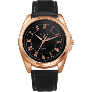 Eryi-Montre Homme Bracelet Cuir: Montre Homme Gros Cadran Avec Large Bracelet En Cuir Ajustable Et Index Chiffres Romains Montre Analogique Quartz - Cadeau Anniversaire Fête Des Pères - Neuf