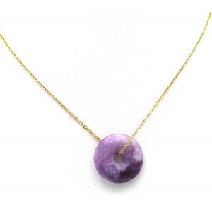 Kal-Pendentif Pierre Naturelle | Donut Pi Chinois| Double Pointes Concentrateur D'énergie - Neuf
