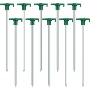 Yemaesre-Lot De 10 Piquets De Tente Stables - Piquets De Tente Résistants Aux Tempêtes - Piquets De Tente En Acier - Sardines De Camping - Tente Stable - Piquets Solides Pour Sols Durs Forêt, Prairie - Neuf