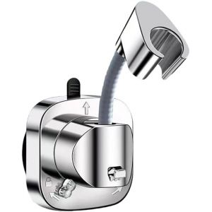 JGD-Support de Pommeau de Douche Sans,Per&ccedil;age Adh&eacute;sif Support Douche R&eacute;glable Libre de 360&deg;,Douchette Universel de Douche Mural,ABS et Silicone Mat&eacute;riel Capacit&eacute; &agrave; Porter 100 kg - Neuf