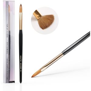 Kal-100% Kolinsky Sable Brush Série Brosse D`Ongles, Pinceau Acrylique À Gel En Bois, Nail Art Pour Gel Uv Application/Manucure/Nail Décor, Durabilité Élevée Pour Débutant&pro (Taille 10) - Neuf