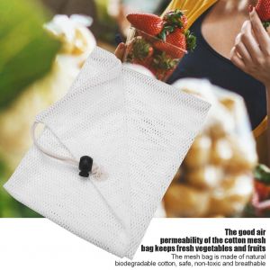 Hjlian Sacs En Maille De Coton Legers Pour Fruits Et Legumes, Sacs En Filet Recyclables Pour Le Rangement Des Courses, Taille S - Neuf