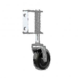Roulette de porte a ressort silencieuse en caoutchouc robuste de 4 pouces (1 piece, noire) - Neuf