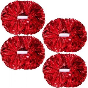 4 Pack Cheerleading Pom Poms, Pom Poms M&eacute;tallique Avec Poign&eacute;e De B&acirc;ton D'entra&icirc;nement - Neuf