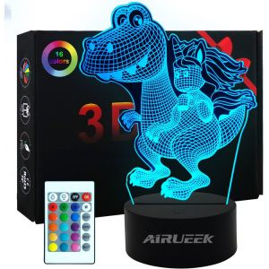 Eryi-Veilleuse Dinosaure 3d Led Veilleuse Enfant Dinosaure Licorne-16 Variations De Couleurs/1 Télécommande/1 Base,Décoration Chambre Cadeau De Jouet Drôle Pour Garçon Fille - Neuf