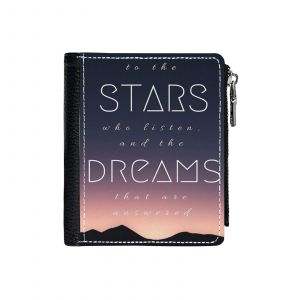 Portefeuille Étoiles et rêves=35 Compact en Simili-Cuir Porte-Cartes Fermeture Éclair Homme Femme - Neuf