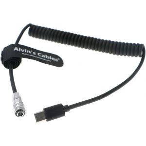 BMPCC-4K|6K Flexible Power Cable for USB-C Blackmagic-Pocket-Cinema-Camera|Type-C PD-Power-Bank Output to 2 Pin Female Coiled Cable - Neuf