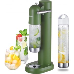 NouvelHorizonstore-Machine &agrave; Eau Gazeuse - Fabricant de Soda Maison avec Bouteilles sans BPA (1L+0.5L), Machine &agrave; Soda Streaming, Compatible Cartouches CO2 60L (Non Inclus), Vert - Neuf
